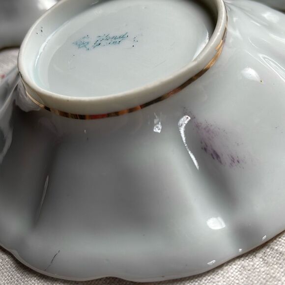 Antique Nippon hand-painted bowls either roses. Gold gilt 1891-1921 - Picture 7 of 8